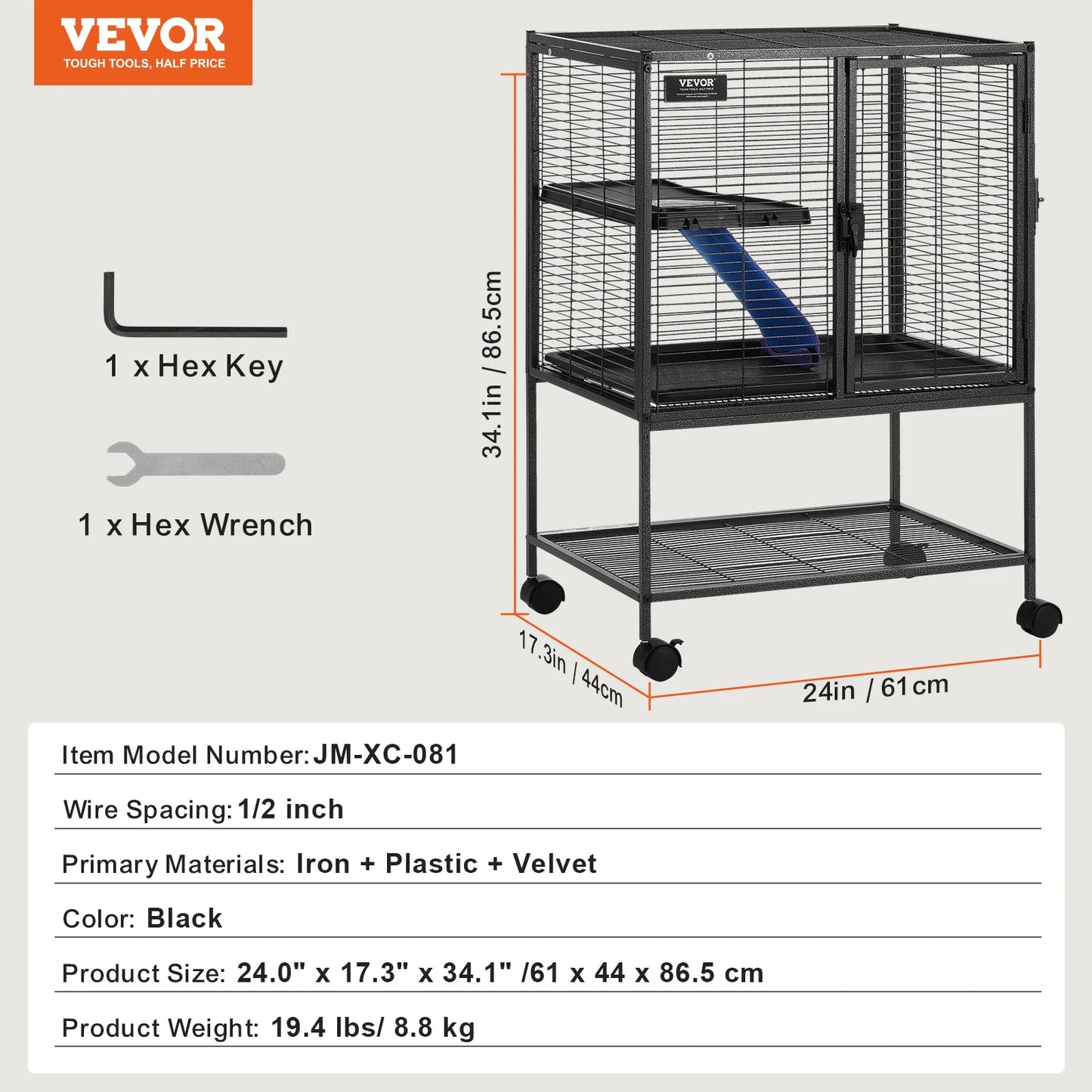 VEVOR Premium Critter Nation Cage On Wheels For Pets