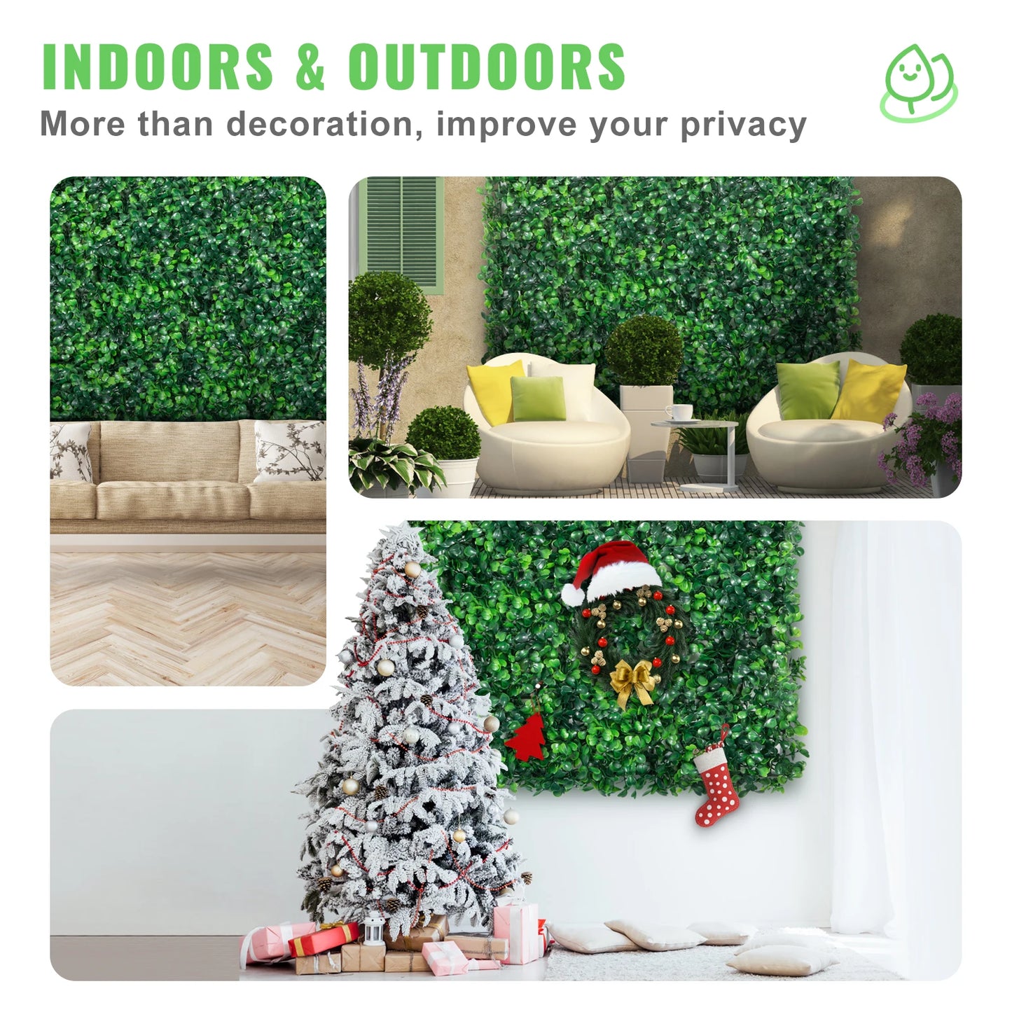 Shanghai Boxwood Panels Artificial Hedge Wall Mat Kit