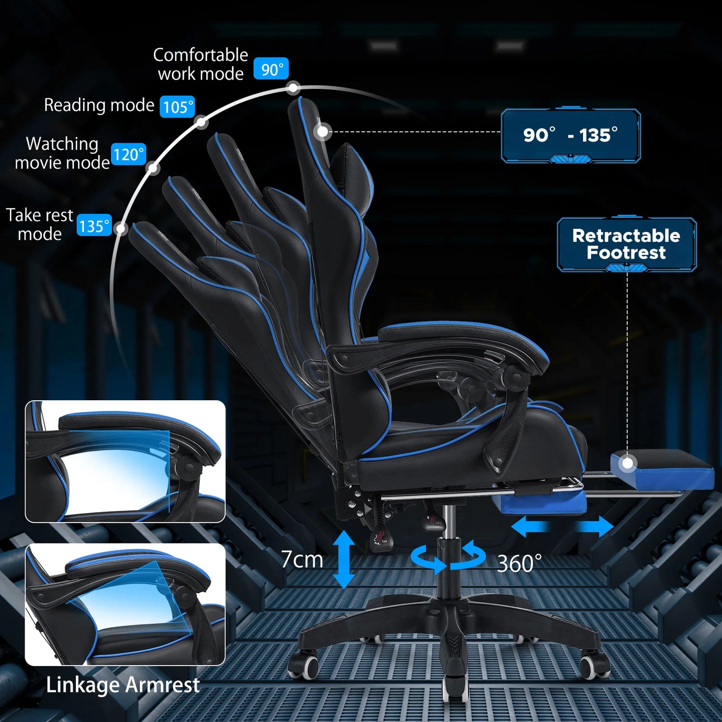 Hommpa Massage Gaming Chair for Kids With Lumbar Support
