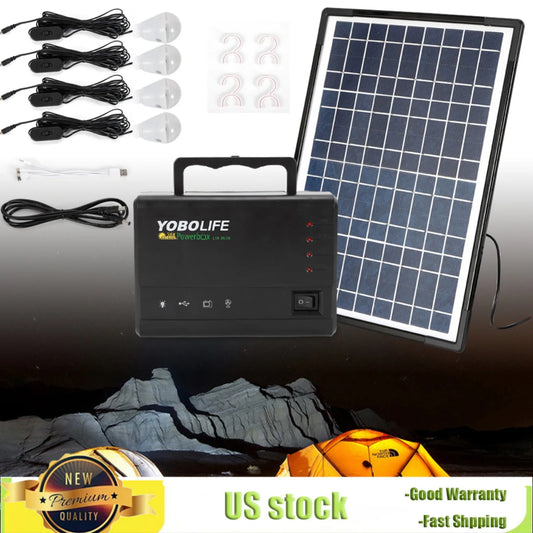 12V Portable Solar Power Generator Station With LED Kit