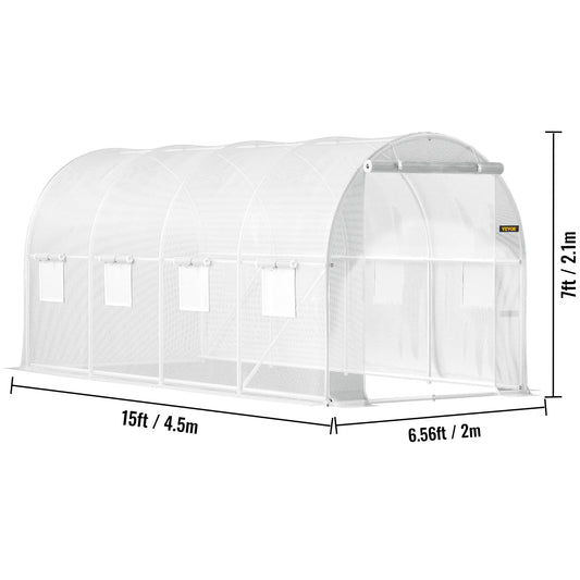 SucceBuy Walk In Tunnel Greenhouse Durable Frame System