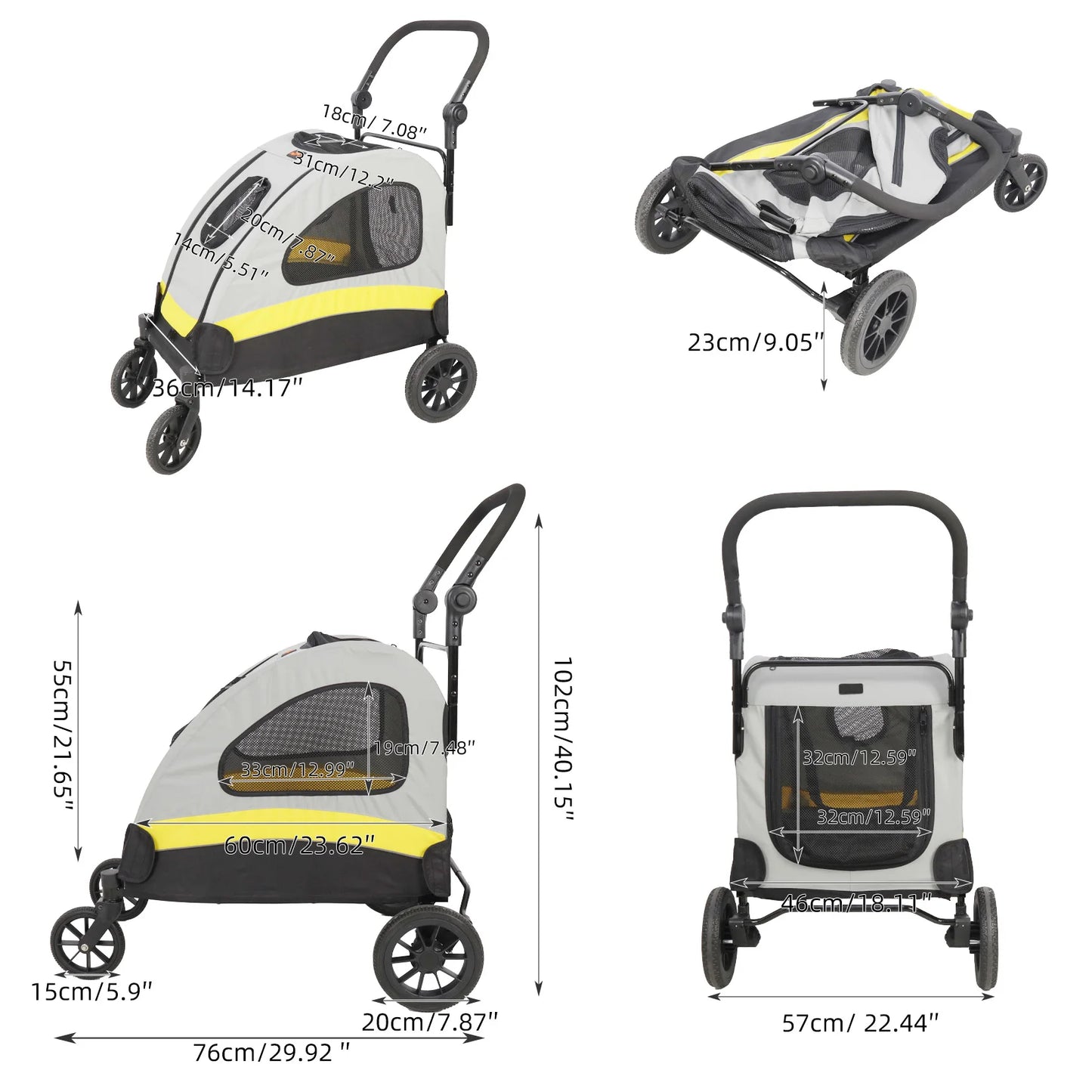 Portable Dog Stroller Jogger Wagon Foldable Pet Cart