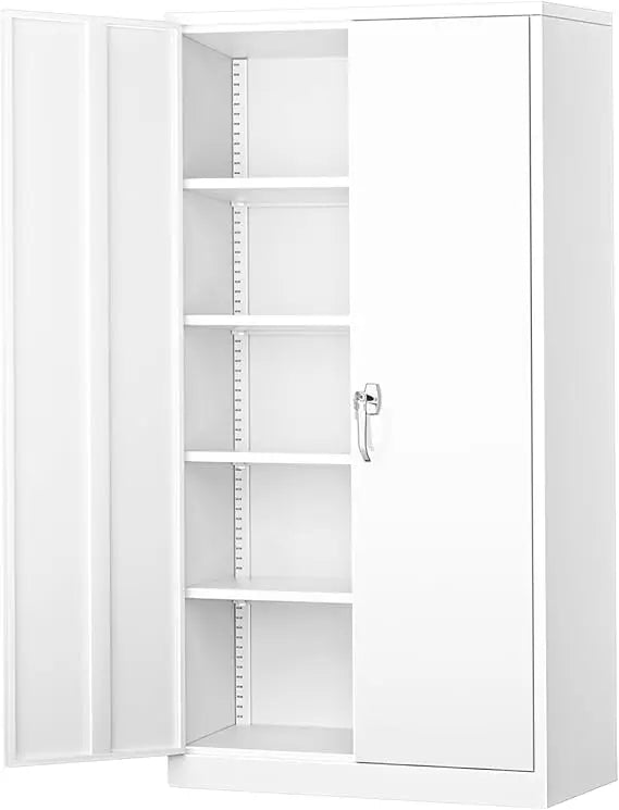 72 Inch Locking Metal Garage Storage Cabinet With Shelves