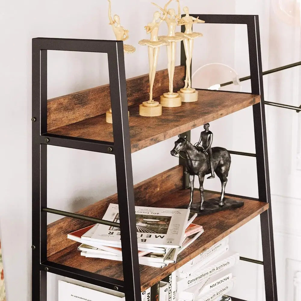 Ironck Industrial 5 Tier Ladder Bookshelf Metal Frame