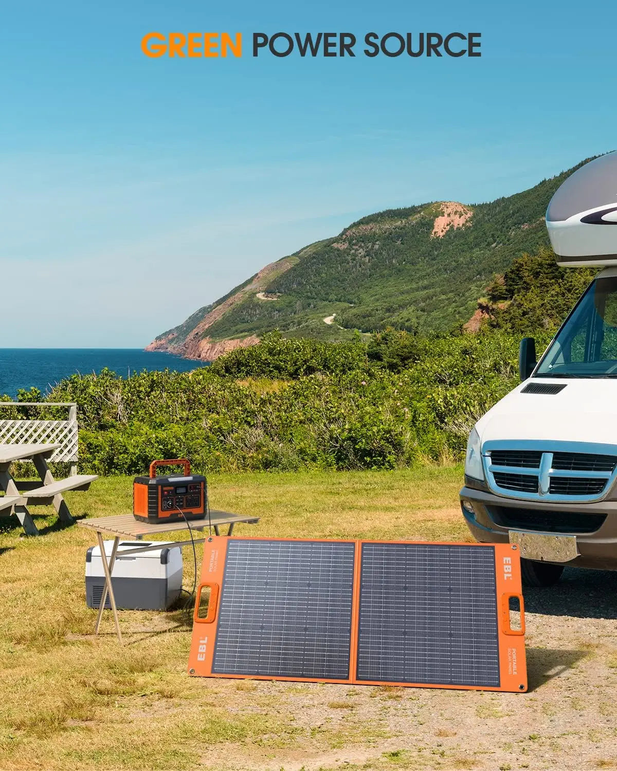 500W Portable Power Station With Solar Panel Kit Bundle