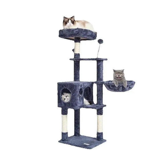 SucceBuy Cat Tree Indoor Cats Tower With Condo Hammock