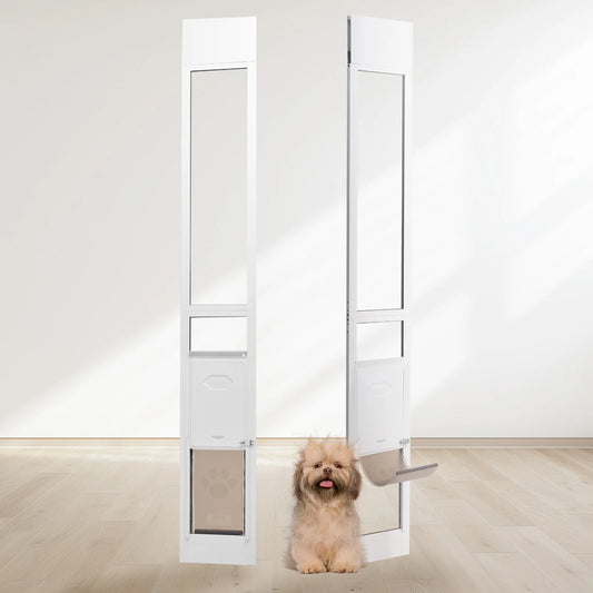 SucceBuy Sliding Glass Dog Door For Pets Easy Install