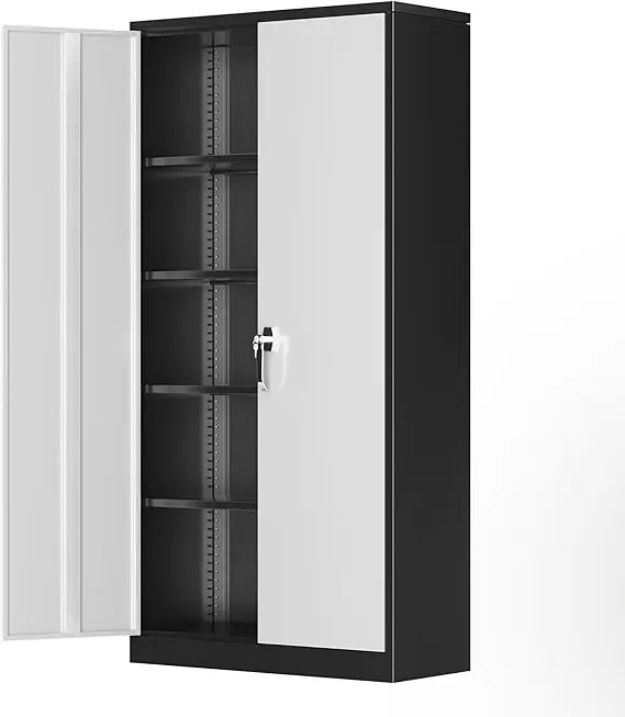 72 Inch Locking Metal Garage Storage Cabinet With Shelves