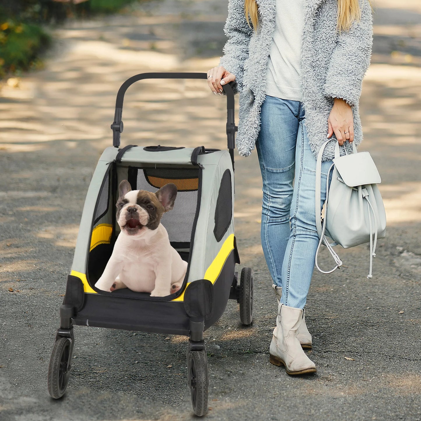 Portable Dog Stroller Jogger Wagon Foldable Cart Small Dogs