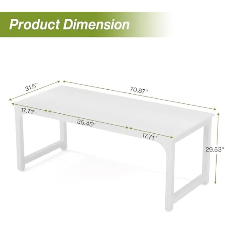 White Executive Desk Computer Office Desk Workstation Laptop Desk Study Writing Table Business Furniture for Home Office
