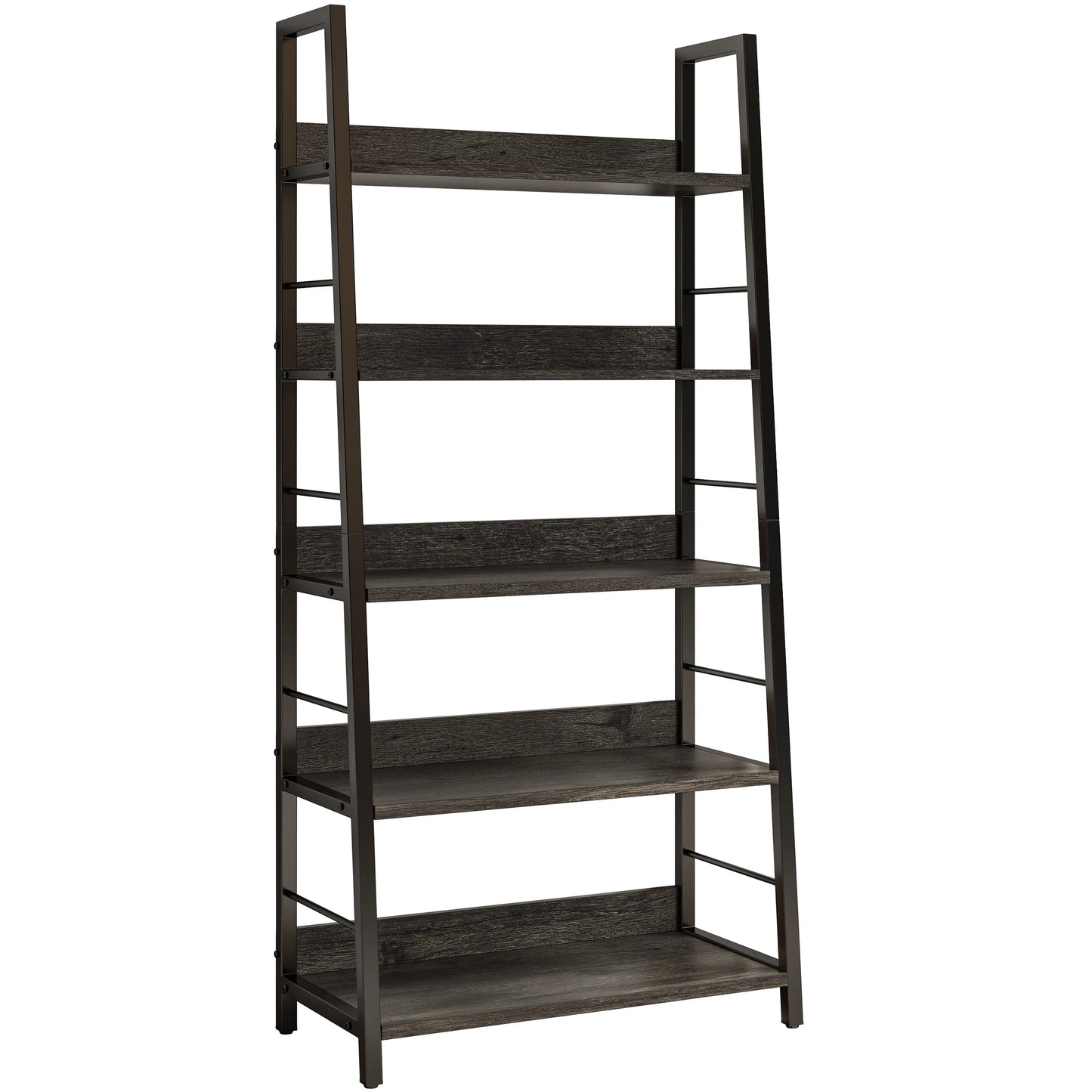 Ironck Industrial 5 Tier Ladder Bookshelf Metal Frame