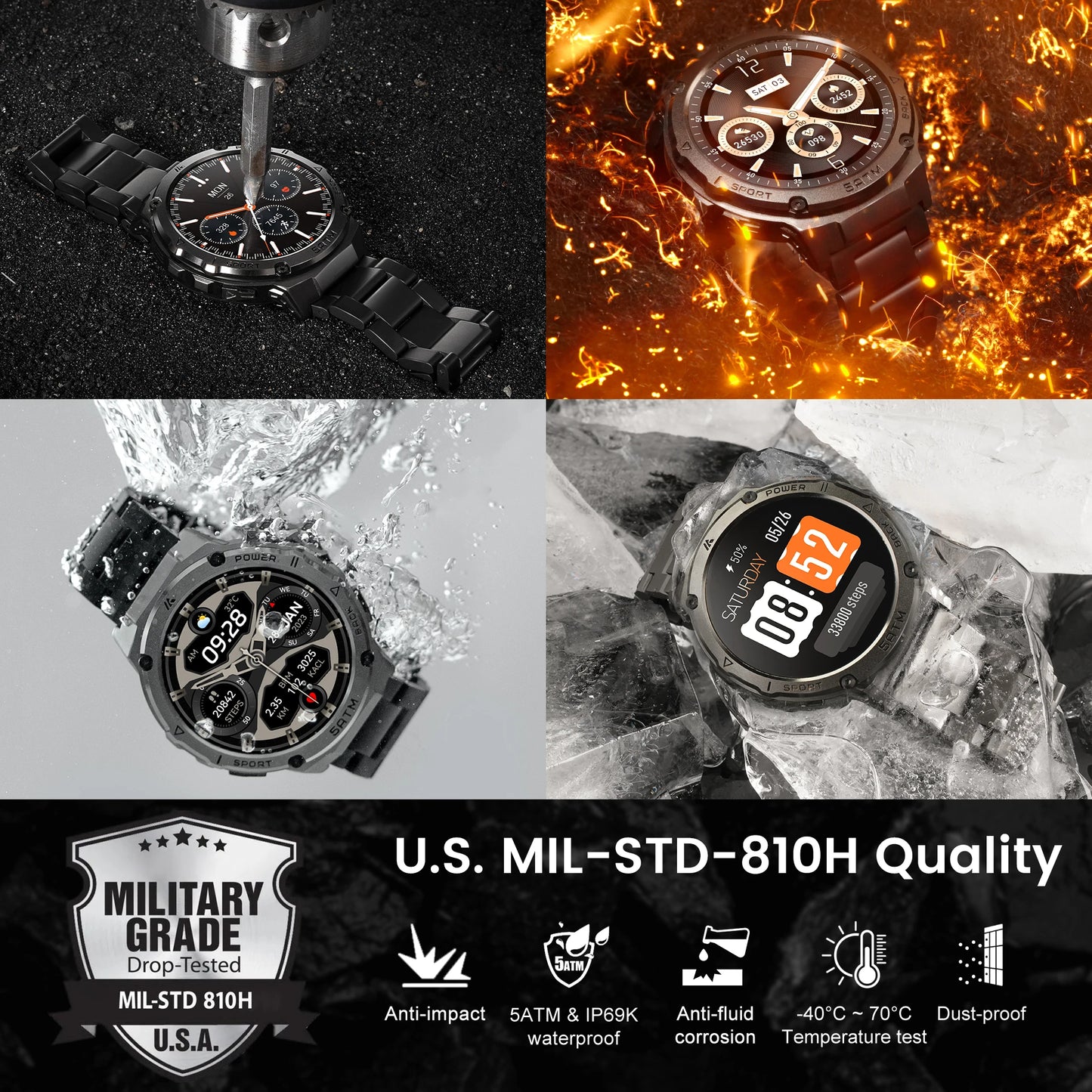Hidamel T3E GPS Smart Watch For Men Compass Altimeter