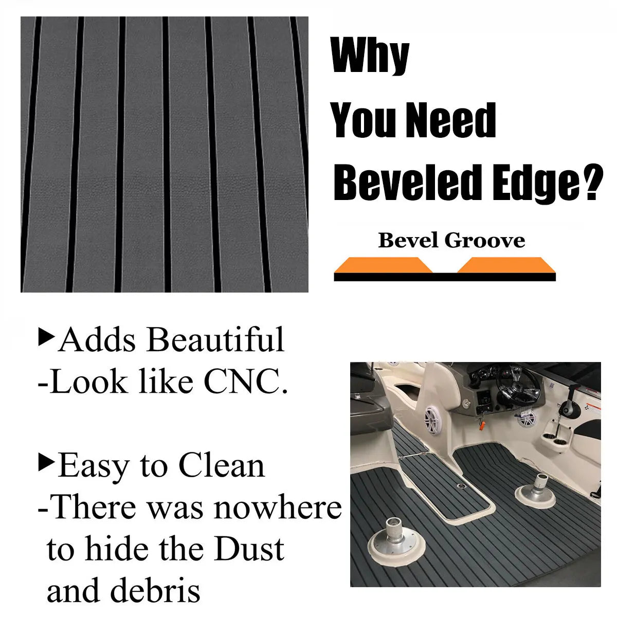 PremiumQualityMarineGrade EVA Foam Faux Teak DeckingMaterial Mat SelfAdhesiveBacking