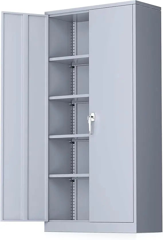 72 Inch Locking Metal Garage Storage Cabinet With Shelves