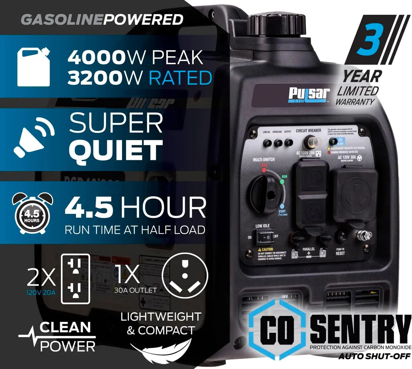 PGD40ISCO Ultra Light Quiet 4000W Portable Inverter Gen