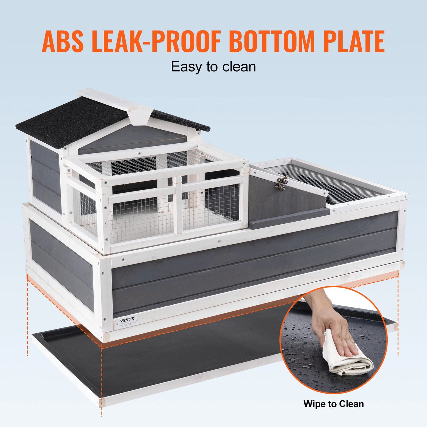 SucceBuy Tortoise Habitat Wooden House With Lamp Holder