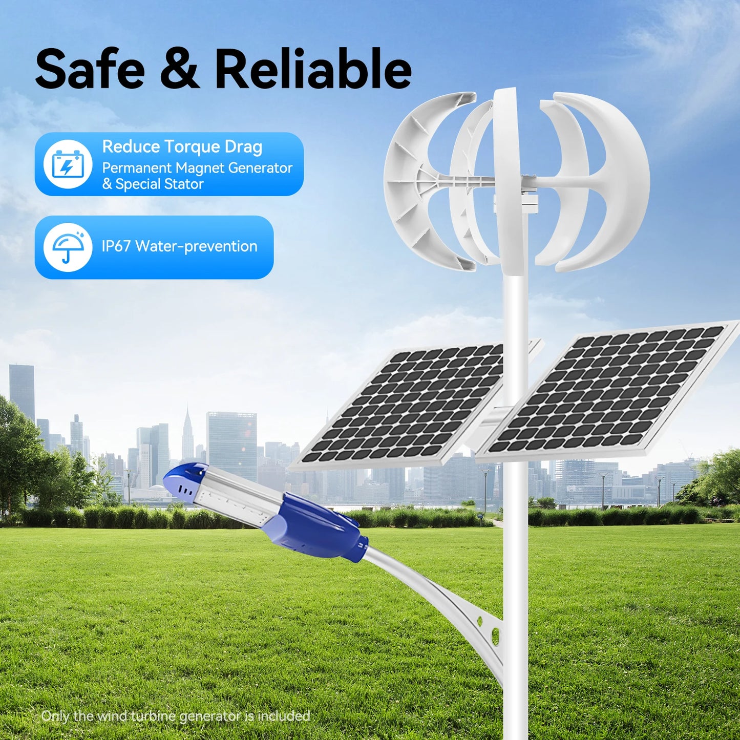 Control System 600W Lantern Wind Turbine Generator With Controller for Home and Boat