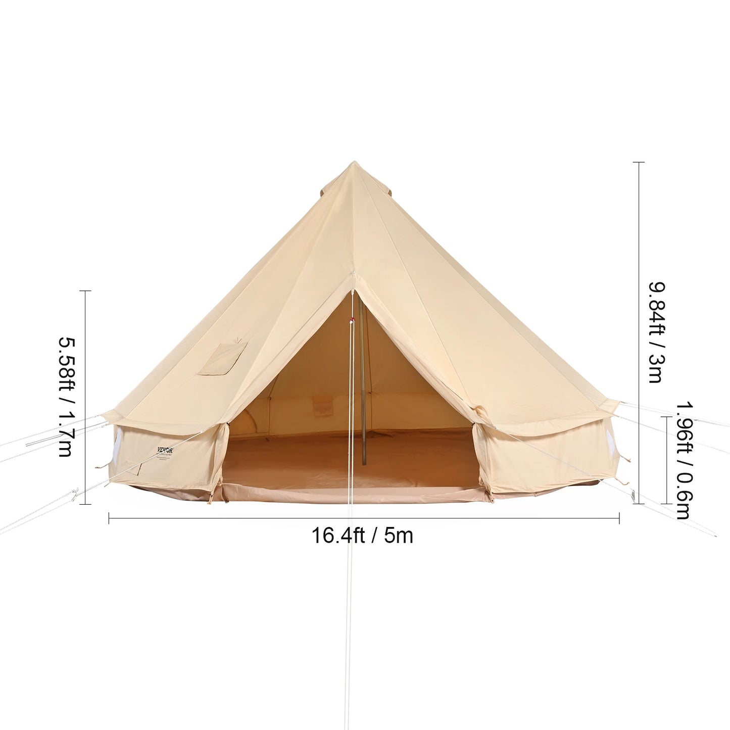 VEVOR Canvas Bell Tent Four Seasons For Outdoor Camping