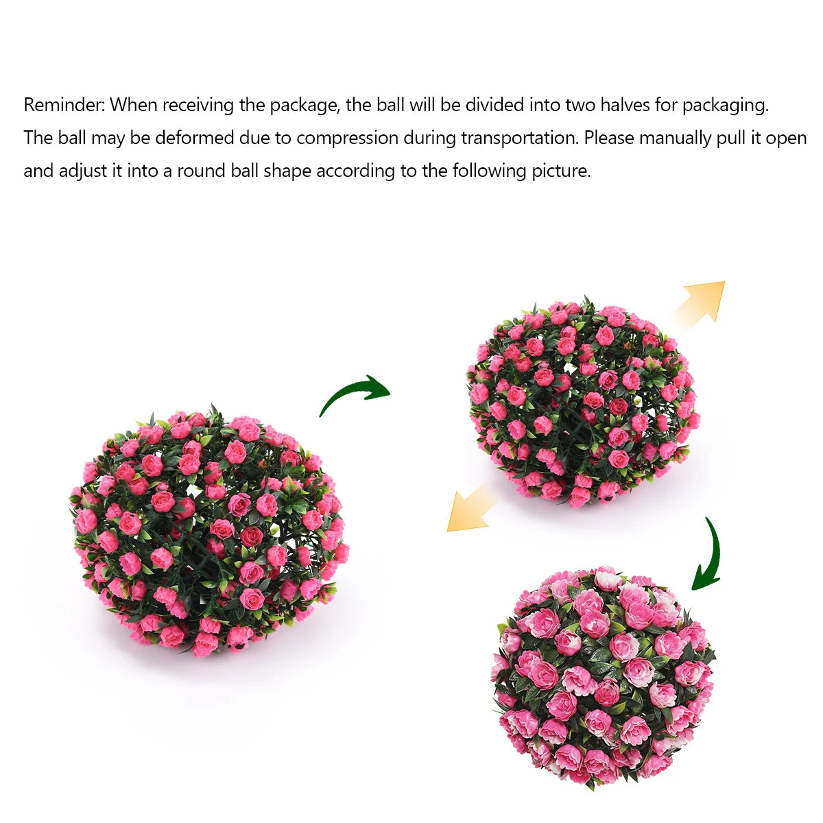 TWISTER Two Pack Artificial Flower Ball Hanging Pendant For Indoor Outdoor Decor Orbs
