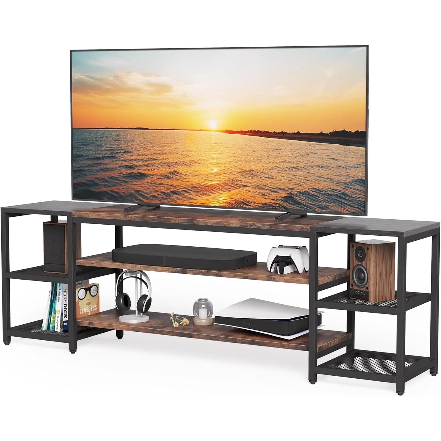 78 Inch Farmhouse TV Stand With Storage For 85 Inches