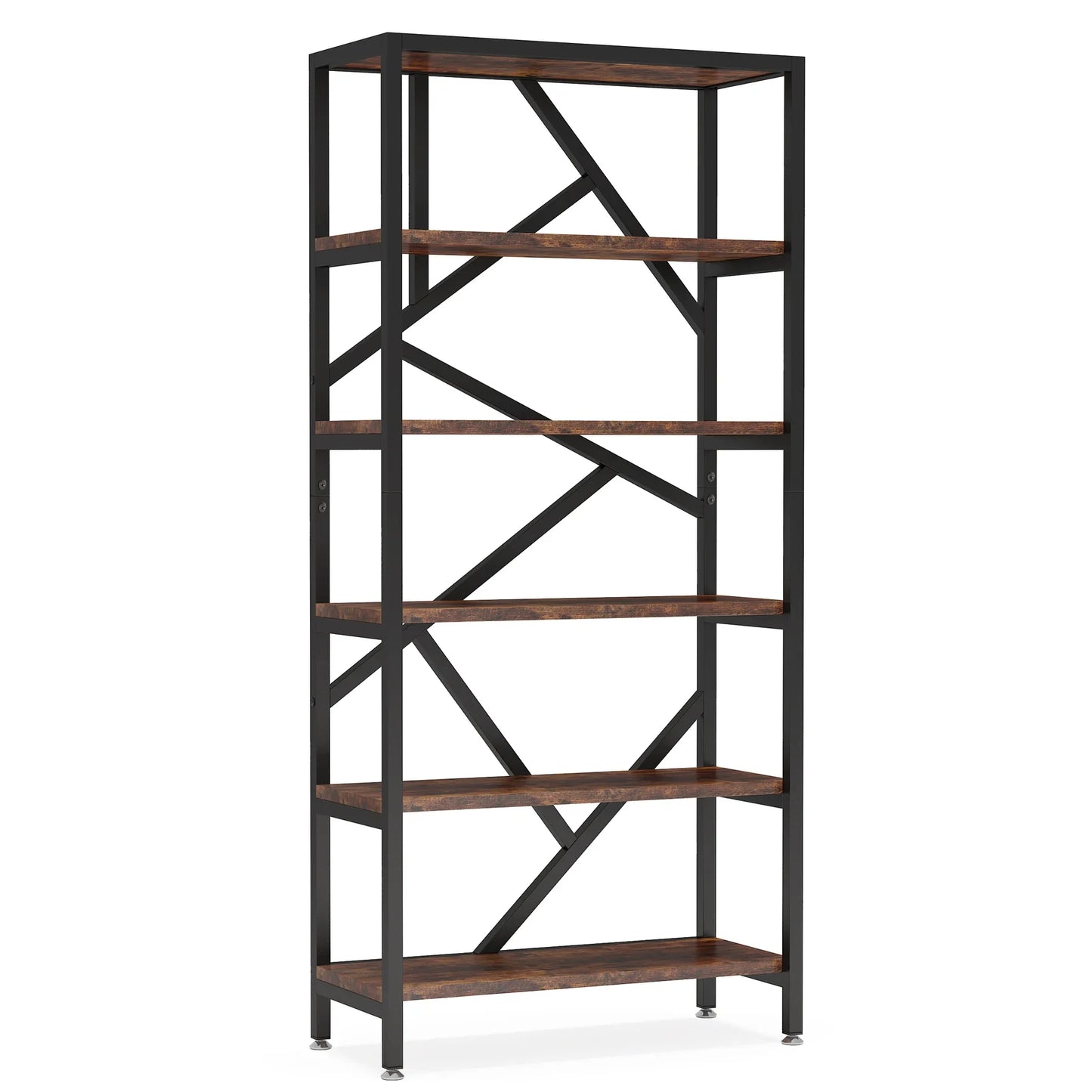 Tribesigns 71 Inch Industrial Etagere Bookcase 5 Shelf Display Rack for Living Room