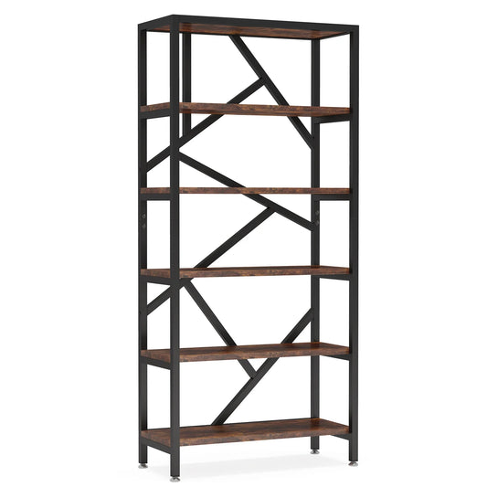 Tribesigns 71 Inch Industrial Etagere Bookcase 5 Shelf Display Rack for Living Room