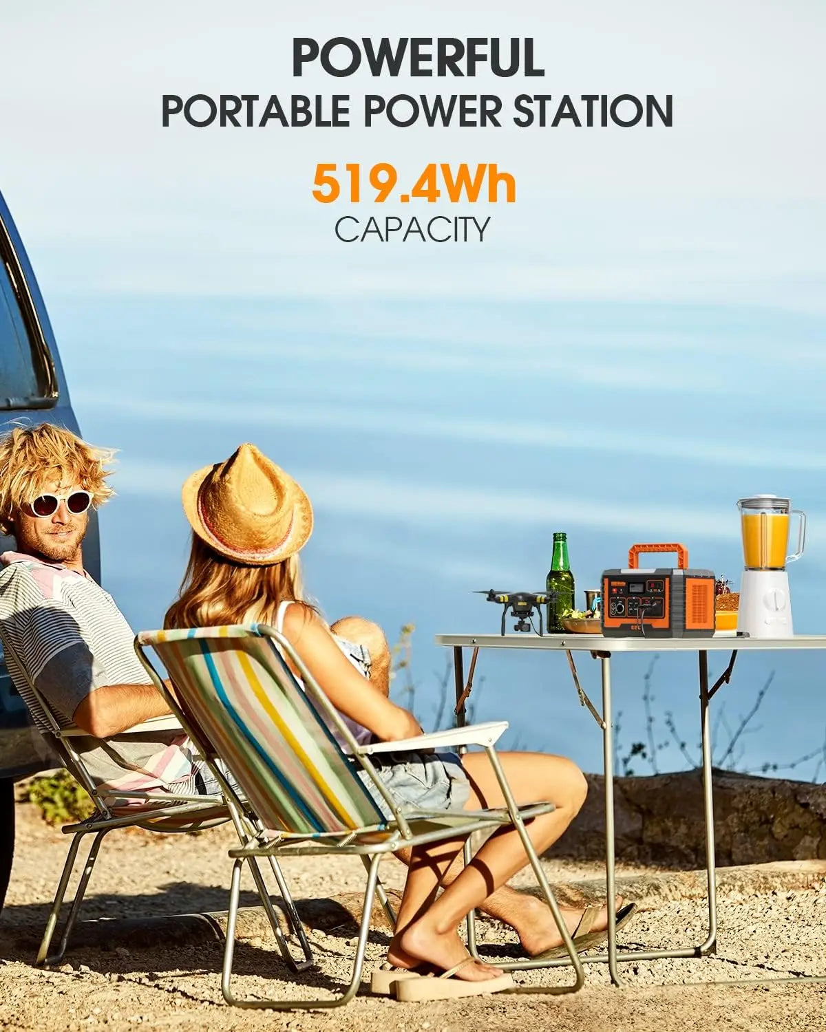 500W Portable Power Station With Solar Panel Kit Bundle