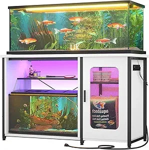 55-75 Gallon Aquarium Stand With Power Outlets LED Cabinet