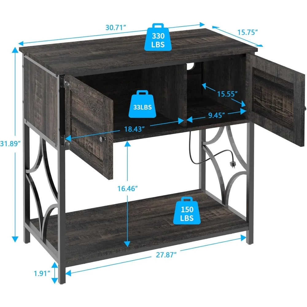 Color Aquarium Stand With Power Outlets LED Light Cabinet
