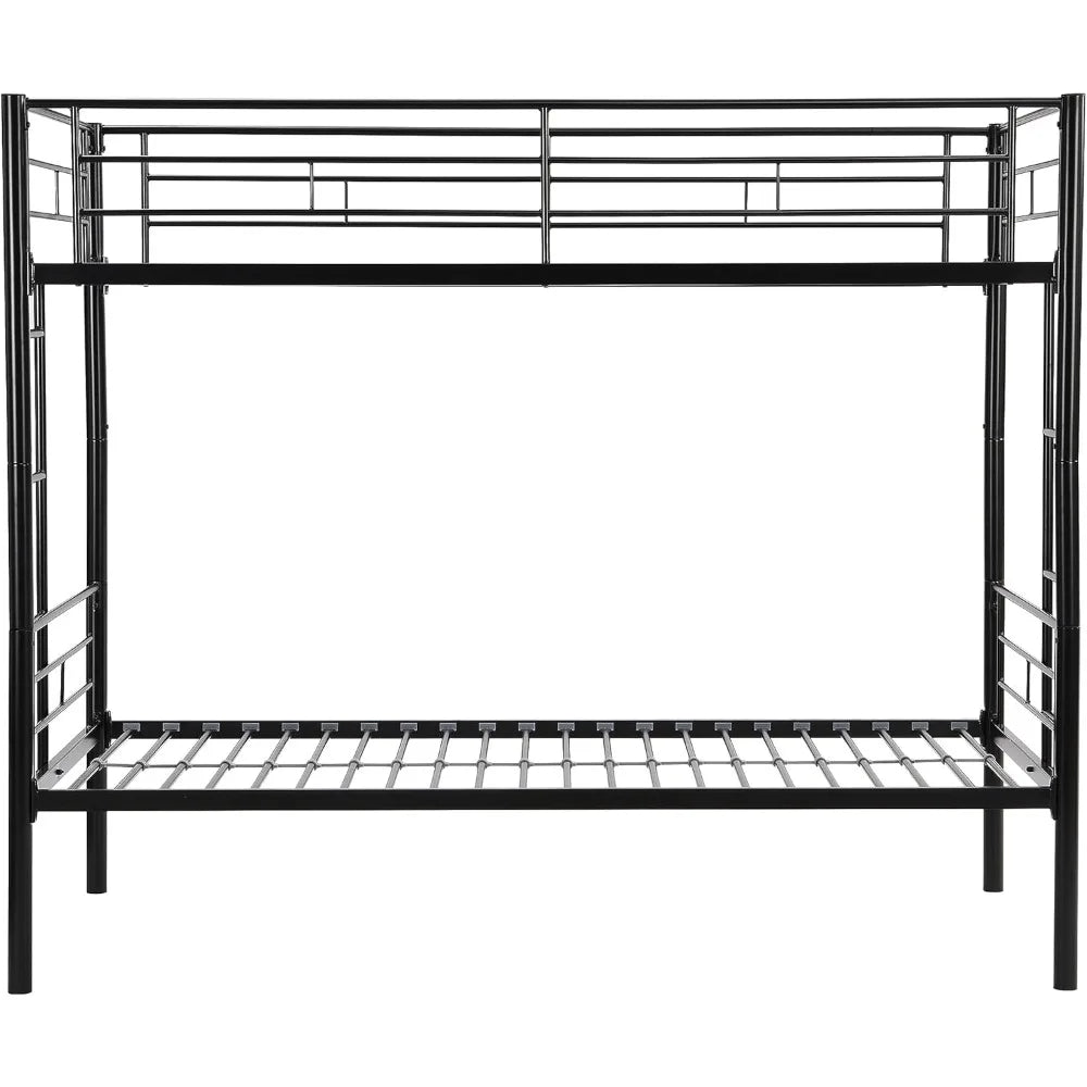 MKDK Twin Over Twin DurableMetal Bunk Bed Frame Ladders