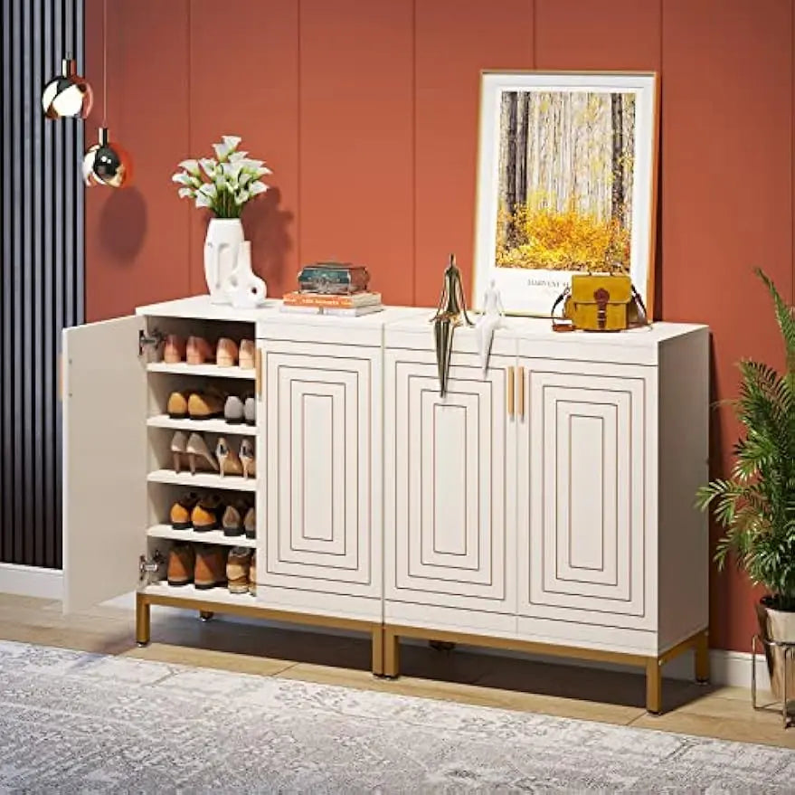 Shoe Cabinet with Doors for 20 Pairs Modern Shoe Storage Organizer for Entryway Living Room or Bedroom