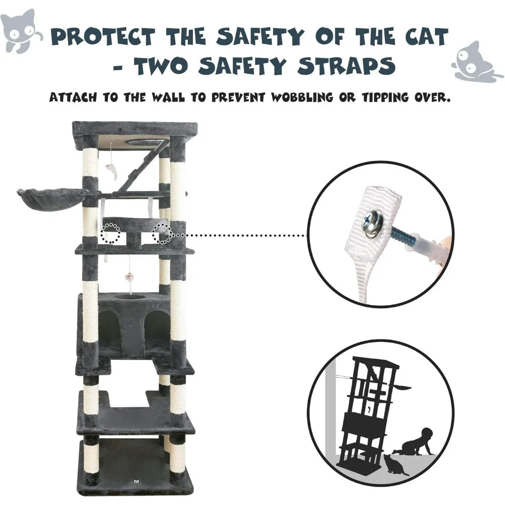 MWPO Cat Tree With Sisal Scratching Posts And Condo