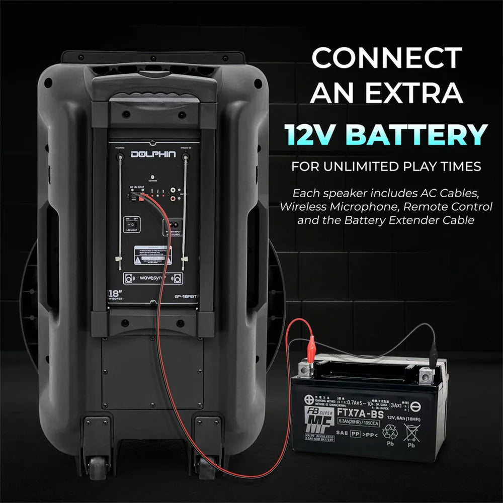 CURUK 4500W Portable Bluetooth Party Speaker With Subwoofer