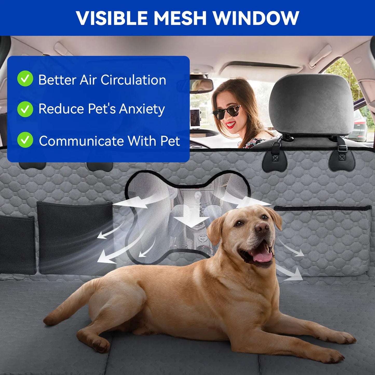 Dog Car Seat Cover Back Seat Extender Travel Protector Mat