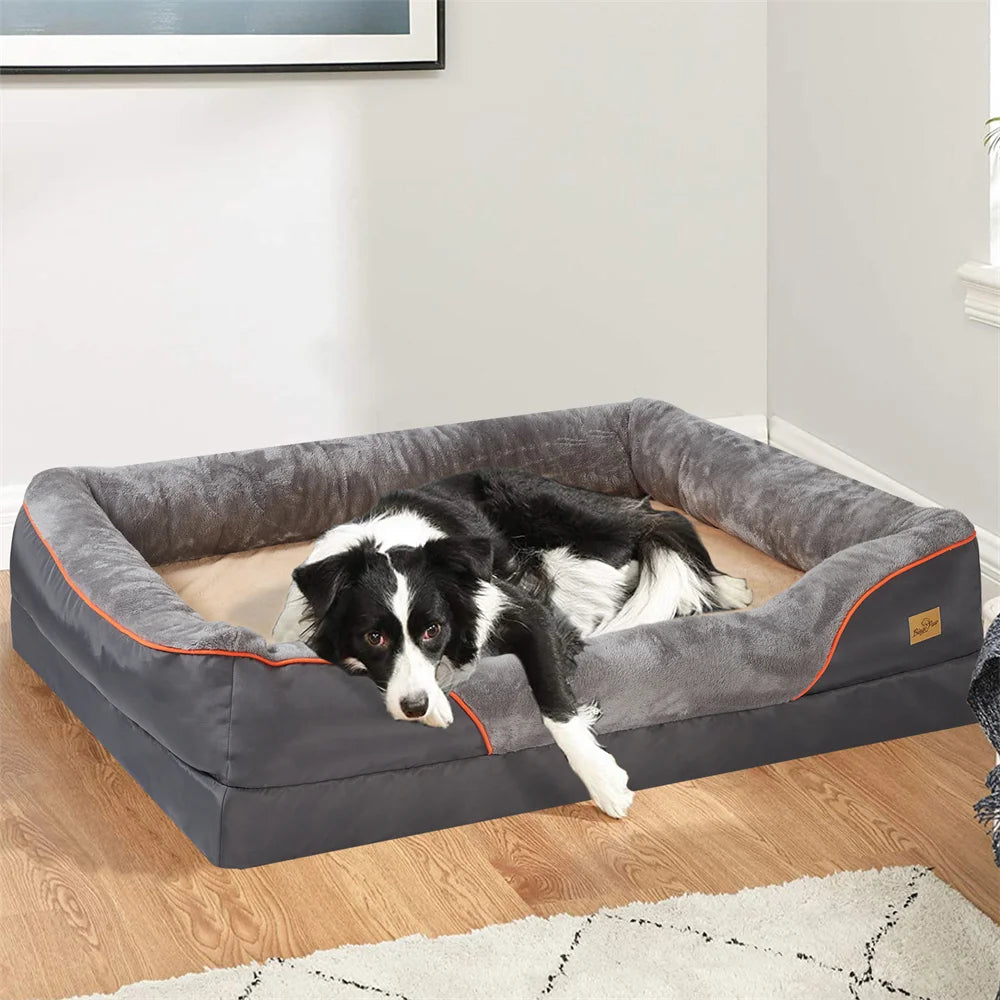 BORWARTCN Orthopedic Memory Foam Dog Bed Sofa Removable Cover