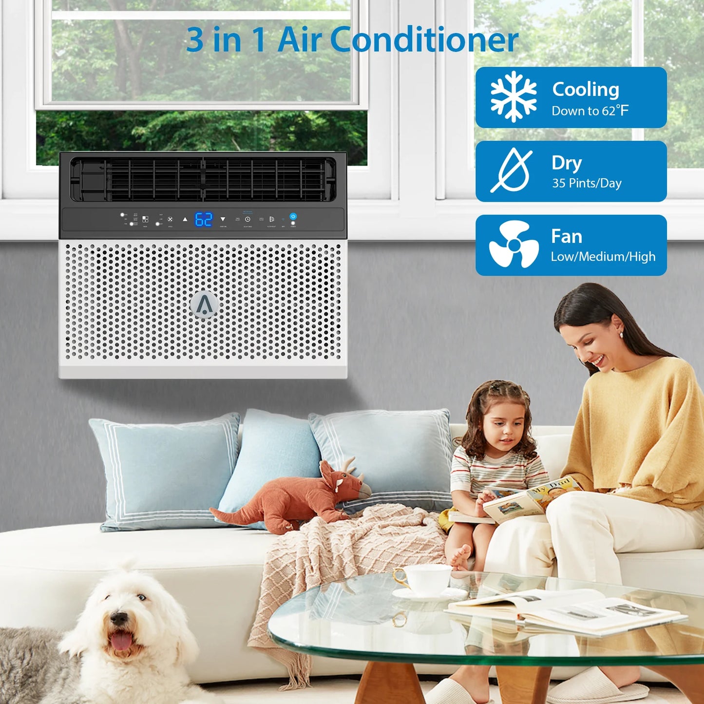 Acekool HighEfficiency Window Air Conditioner EnergySaving CoolingSystem ForMediumSpaces HomeUse