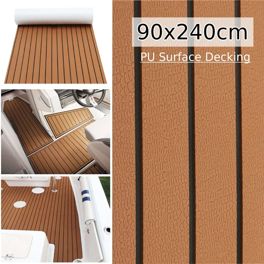 EVA Foam BoatDeckMatFauxTeak Selfadhesive AntiSlipTraction MarineFlooring YachtDecking AllWeatherDurable