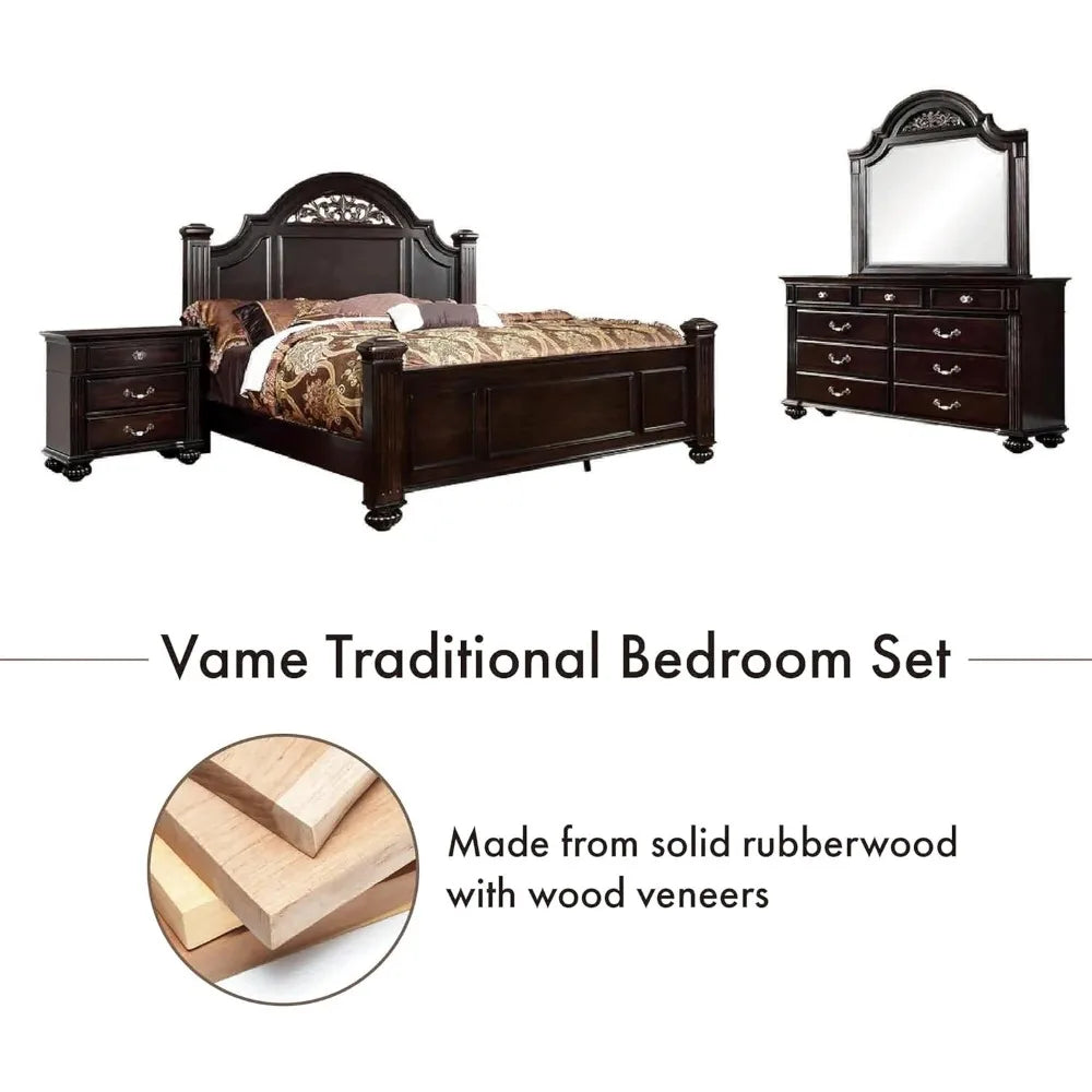 Syracuse 6 Piece Solid Wood Traditional Bedroom Set