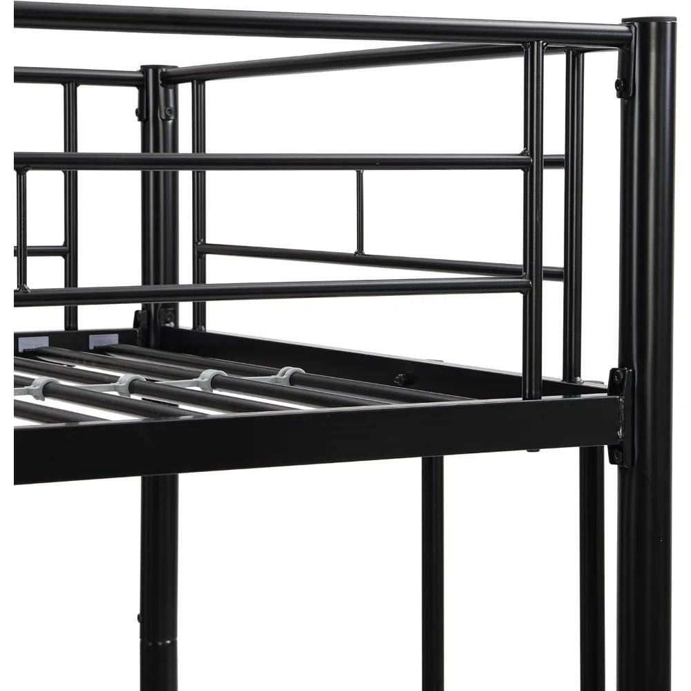 MKDK Twin Over Twin DurableMetal Bunk Bed Frame Ladders
