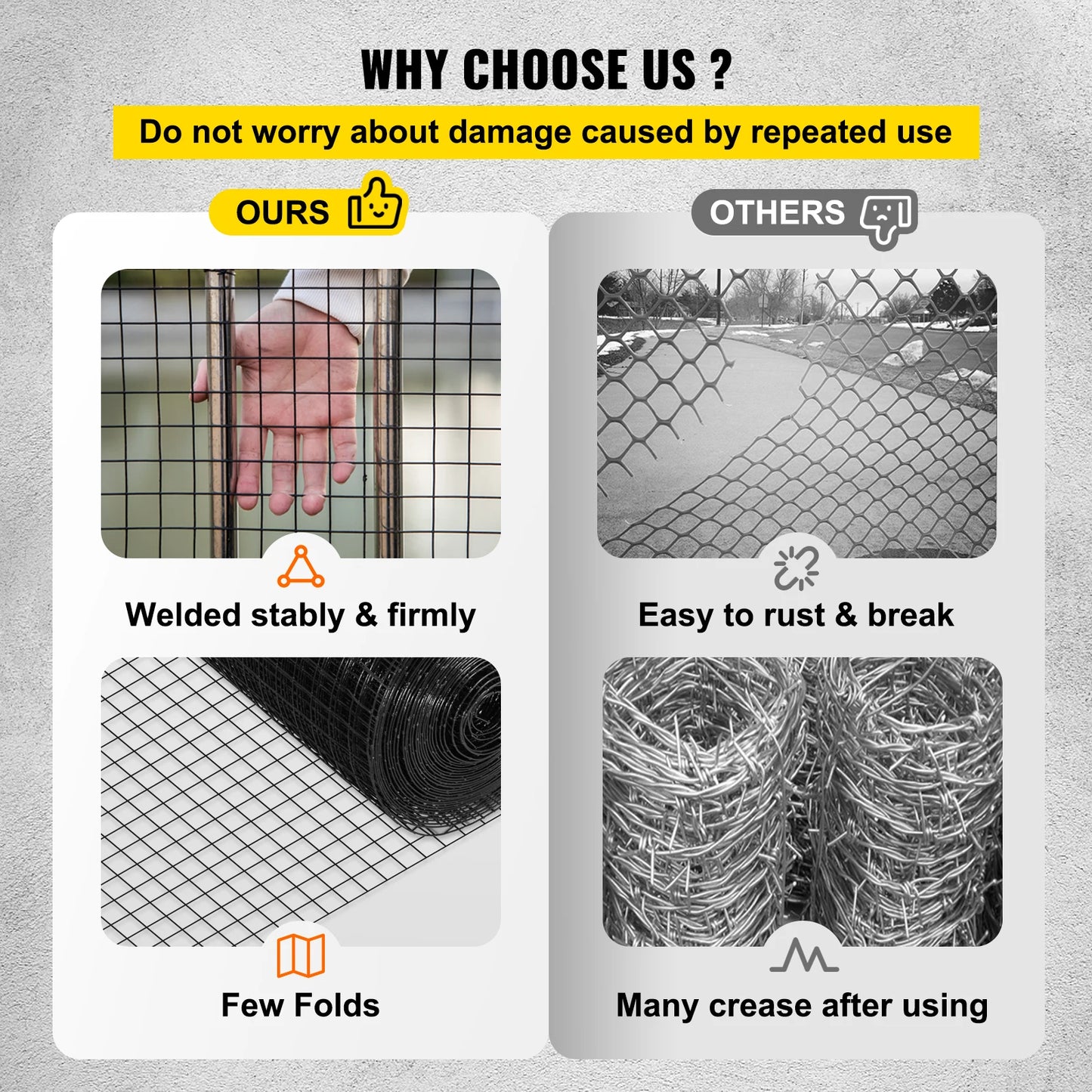 SucceBuy Welded Wire Fence Vinyl Coated Hardware Cloth Mesh