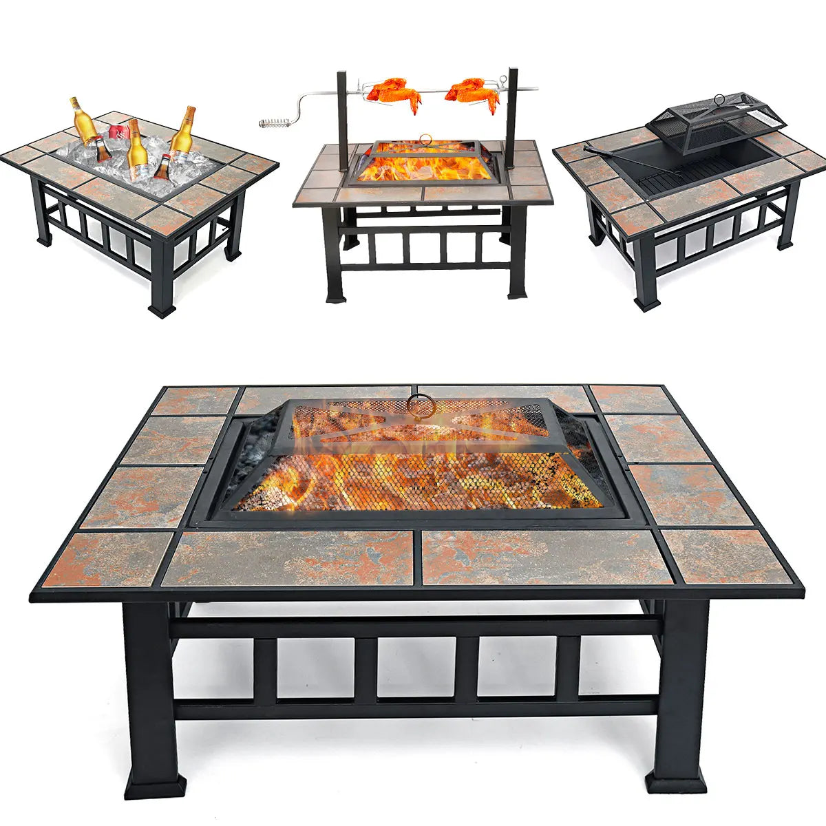 UltraDurableWeatherproof IndustrialGrade CastIron Outdoor Fire Pit With BuiltIn Grill