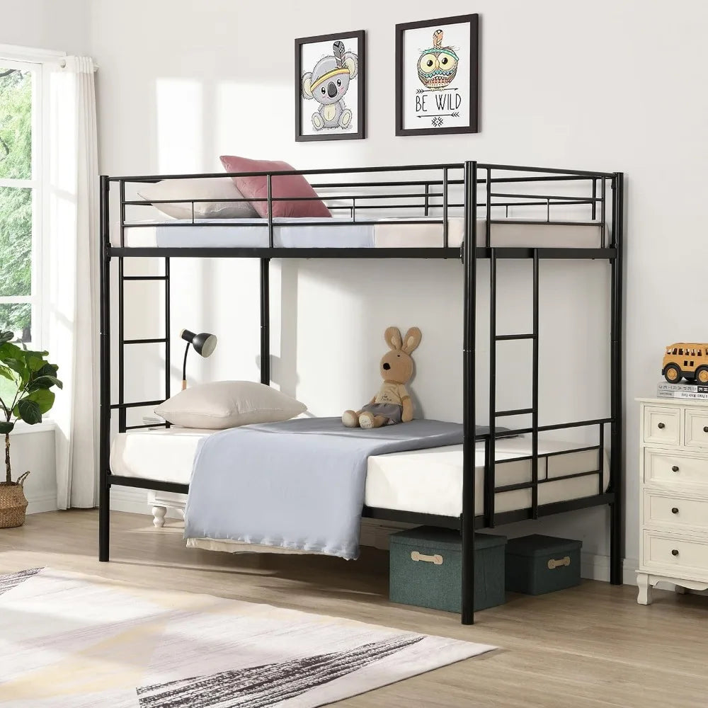 MKDK Twin Over Twin DurableMetal Bunk Bed Frame Ladders