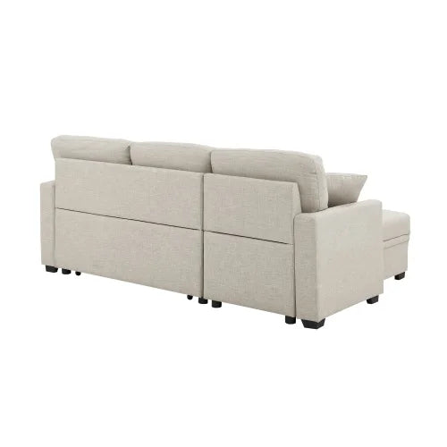 83 Inch Pull Out Sofa Bed With Two Pillows For Four