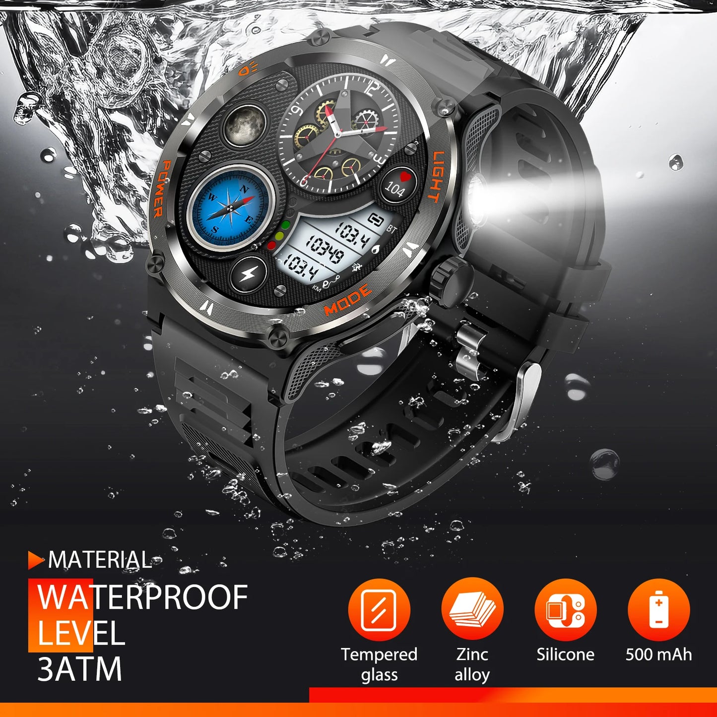 LaNikar Smart Watch 1.53 In Waterproof Sport Men Heart Rate