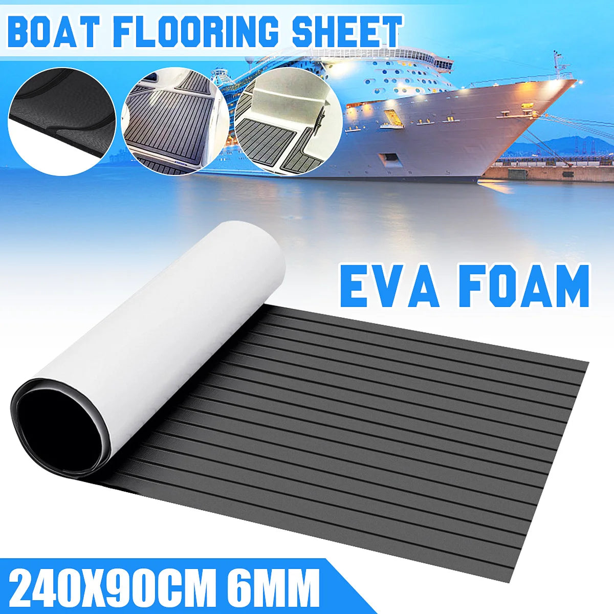 PremiumQualityMarineGrade EVA Foam Faux Teak DeckingMaterial Mat SelfAdhesiveBacking