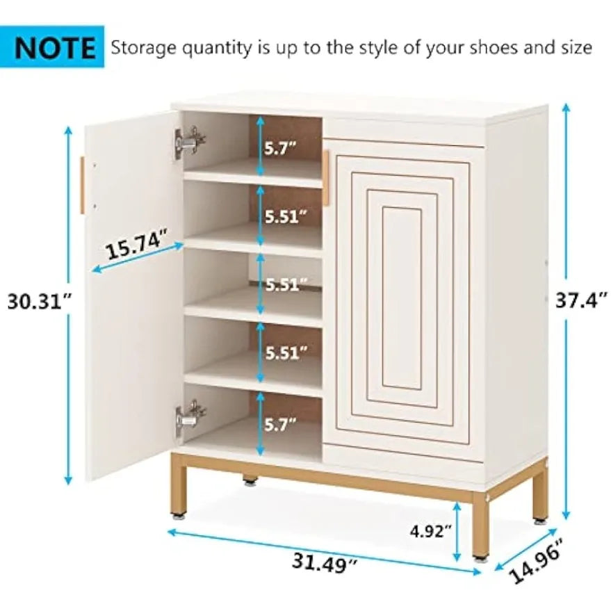 Shoe Cabinet with Doors for 20 Pairs Modern Shoe Storage Organizer for Entryway Living Room or Bedroom