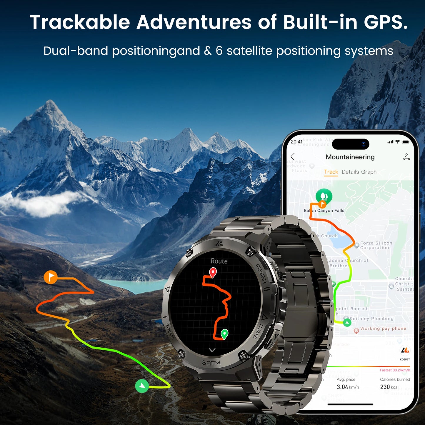 Hidamel T3E GPS Smart Watch For Men Compass Altimeter
