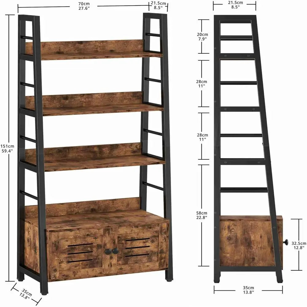 Ironck Industrial 5 Tier Ladder Bookshelf Metal Frame