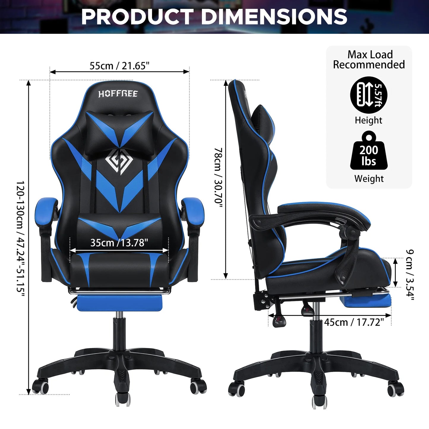 Hommpa Massage Gaming Chair for Kids With Lumbar Support
