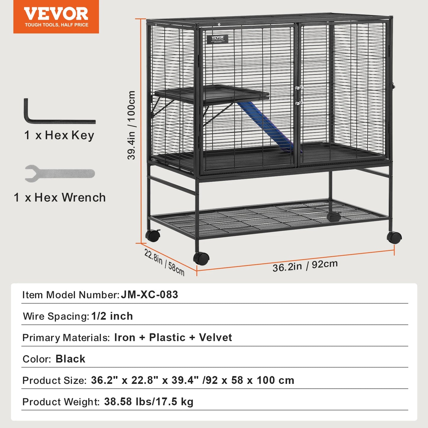 VEVOR Premium Critter Nation Cage On Wheels For Pets
